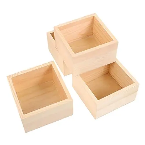 Produktbild: KOMBIUDA 4 Stück Boxen Kunsthandwerk Holzkiste Holzkisten Zur Aufbewahrung Desktop Aufbewahrungsorganisatoren Holzkisten Für Tafelaufsätze Holzschmuckschatullen Holzkisten Zum Basteln
