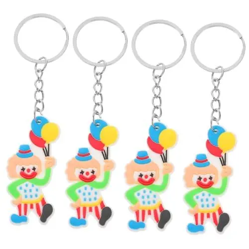 Produktbild: KOMBIUDA 4stücke Clown-schlüsselanhänger Für Damen Süße Schlüsselanhänger Kleiner Taschenanhänger Robustes Schlüsselkettchen Dekorativer