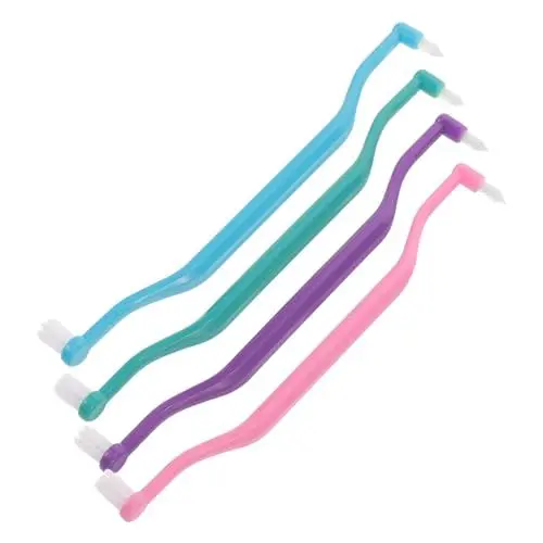 Produktbild: KOMBIUDA 4stücke Doppelköpfige Zahnbürste Ergonomische Interdentalbürste Für Empfindliche Zähne Manuelle Zahnreinigung Für Mundhygiene Und Schwer Erreichbare Bereiche