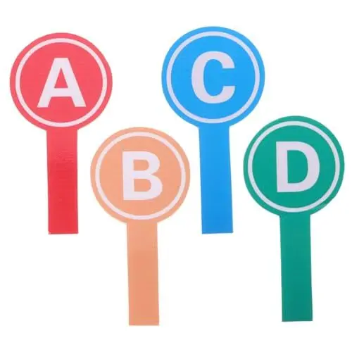 Produktbild: KOMBIUDA Interaktive Antwortpaddel Im 4er-Pack Löschbare Abstimmungspaddel Für Klassenzimmer Auktionen Und Veranstaltungen Briefe