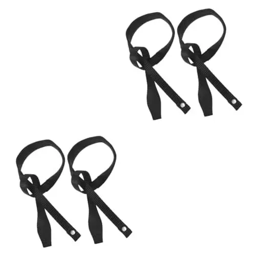 Produktbild: KOMBIUDA 4 Stück Handschlaufe Für Trekkingstöcke Leine Outdoor-Gurt Verstellbarer Riemen Armband Träger Schutzband Skigurt Skiausrüstungsgurt Skistockgurt Trekkingstock-Gurt Black Nylon