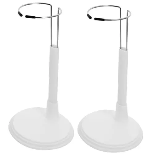 Produktbild: KOMBIUDA 4 Stück Lagerregal Spielzeugküche Puppe Stehen klein tragbares Zuhause Stehpuppe Kohlbeet-Puppe doll Accessories Puppen Accessoires tragbarer Puppenständer Puppenregal Weiß