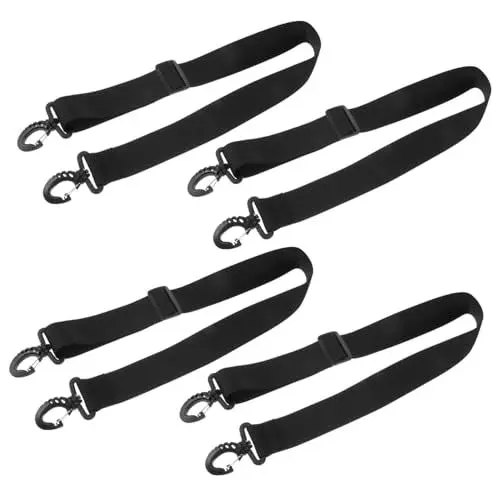 Produktbild: KOMBIUDA 4 STK. Multifunktionale Skischuh-Tragegurte Snowboardschuhhalter Snowboardschuhträger Skischuh-Handschlaufen Schwarzes Robustes Nylonmaterial