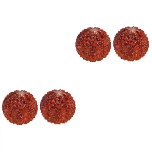 Produktbild: KOMBIUDA 4 Stück Schnitzhandwerk Massagekugel Spielzeug Manuelle Massage Chinesische Handbälle Chinesisch Kleine Baoding-bälle Chinesische Handübungsbälle Rosenholz Coffee