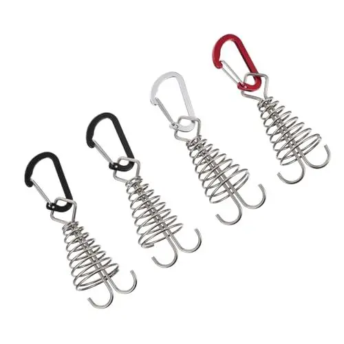 Produktbild: KOMBIUDA 4 Stück Zeltschnalle Entsprungen Zelte Haken Zeltdeck-befestigungsschnalle Zeltwindseilschnalle Campingzeltdeckschnalle Rostfreier Stahl
