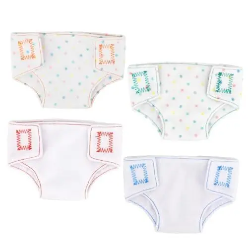 Produktbild: KOMBIUDA 4 Stück Zubehör Für Babypuppen Wiedergeborene Puppenwindeln Amerikanische Puppenwindeln Zubehör Für Neugeborene Puppen Puppenwindeln Wiederverwendbar Puppe Verkleiden Zubehör Stoff