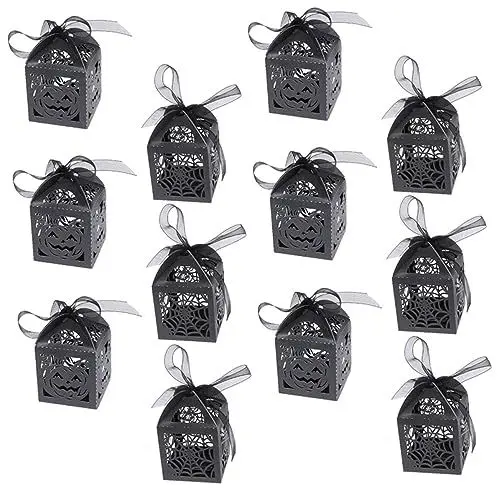 Produktbild: KOMBIUDA 50 Stück Papier-bonbonboxen Halloween-party Mit Kürbis-spinnennetz-design Für Süßigkeiten Und Leckereien