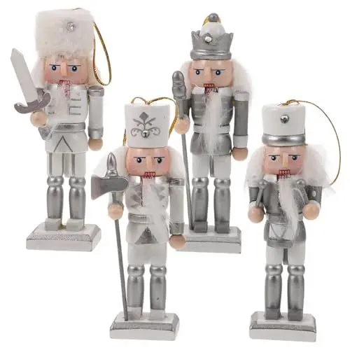 Produktbild: KOMBIUDA 4 Stück Nussknacker-Soldat-Ornamente Weihnachts-nussknacker Harzstatue Weihnachtsdekor Weihnachtsschmuck Für Die Inneneinrichtung