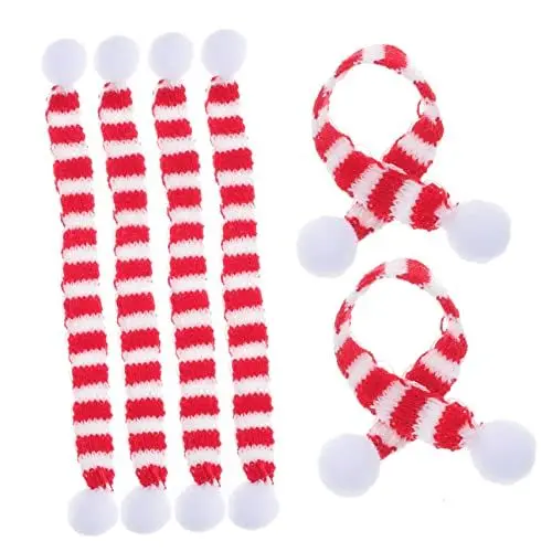 Produktbild: KOMBIUDA Mini-weihnachts-strickschal 6er-pack Weinflaschen- Weich Bequem Weihnachtsbaum- 2 X 30 Cm