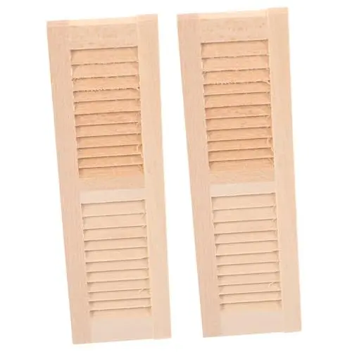 Produktbild: KOMBIUDA 6 STK Fensterläden selber Machen Mini-Türmodell-Spielzeug Mini-Tür-Modell bastelzeug handwerkskunst Fenster rollos für innen Fensterläden für Desktop-Puppen Puppenläden aus Holz