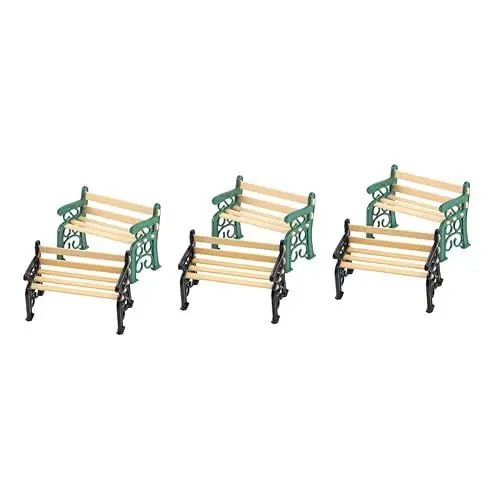 Produktbild: KOMBIUDA Basteln Miniaturen 6 Stk Mini-wohnbank Mini-parkbank Puppenhausminiaturen Mini-bank- Miniaturen Stuhl Spielzeug Für Kinder Kinderspielzeug Decor Miniatur-bank Mini-stuhl Zum Basteln Legierung