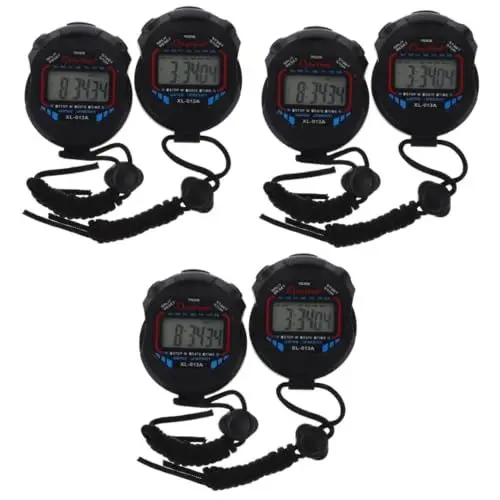 Produktbild: KOMBIUDA 6 STK Stoppuhr Fitness Timer Fitness-Chronometer Alarm-Chronometer Schiedsrichter-Chronometer Speicher-Timer digitaler Timer Zeitmessgerät Digitaluhr Digitale zeitschaltuhr Black