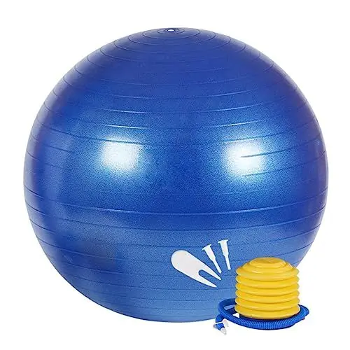 Produktbild: KOMBIUDA 85 cm Anti Burst Yoga Ball Für Fitness Balance Workouts Gymnastikball Inkl Pumpe Dunkelblau Stabilitätsball Für Gym Home Und Büro