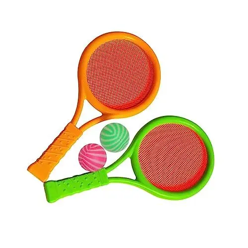Produktbild: KOMBIUDA Badminton Tennisschläger Set Für Kinder 2 Schläger + 3 Bälle Outdoor Sport Eltern Kind Spiel Pädagogisches Spielzeug Für Jungen Und Mädchen Tragetasche Inklusive
