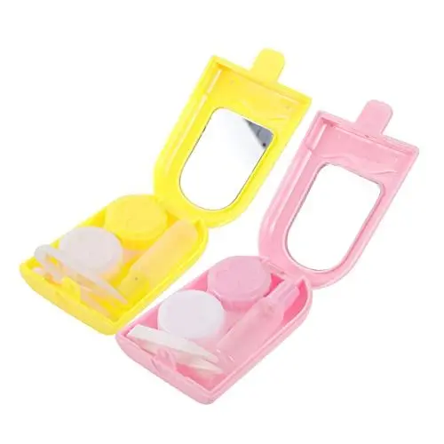 Produktbild: KOMBIUDA Box Mit 2 Sätzen Kontaktlinsenbehälter Etui Für Kontaktlinsen Exquisiter Kontaktlinsenhalter Tasche Kleiner Objektivhalter Make-up-linsenhalter Behälter Für Kontaktlinsen Glas