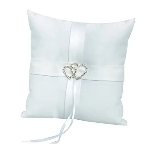 Produktbild: KOMBIUDA Eheringkissen trauzeugen Bridesmaid Hochzeitsaccessoires Couple Hochzeitsplanung Paare paargeschenk hochzeitsdeko Hochzeit liefert Ringe Weiß