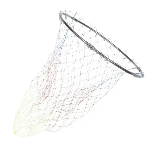 Produktbild: KOMBIUDA Farbdrucknetz Fischernetze für Fische Fischnetz fangen Kiemennetz Angelnetz mit Edelstahlkopf Abnehmbares Fischernetz Angelfangwerkzeug austauschbares Fischernetz Rostfreier Stahl