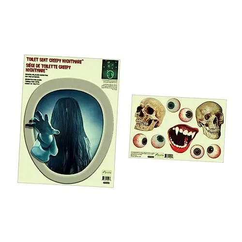 Produktbild: KOMBIUDA Selbstklebender Halloween-toilettensitzaufkleber Aus Pvc Dekorativ Im Dunkeln Leuchtend Htt020