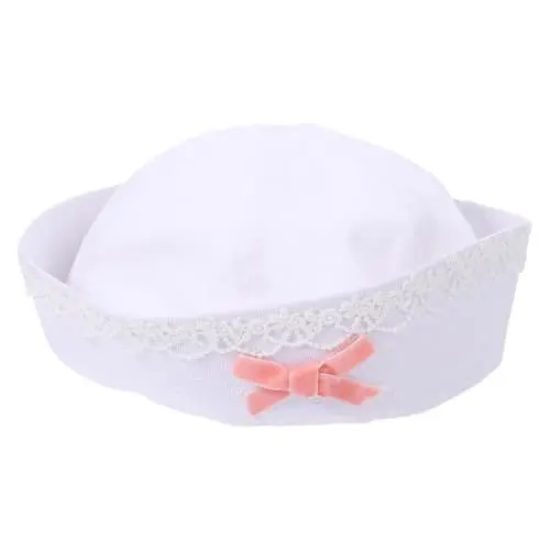 Produktbild: KOMBIUDA Kapitänsmütze Mit Schleifen-design Nautischer Stil Für Damen Elegante Kopfbedeckung Für Kostüm-events Verstellbare Dekorative Beret-mütze Weiße Farbe
