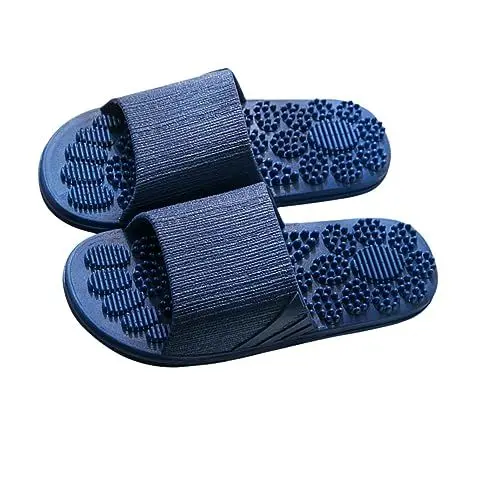 Produktbild: KOMBIUDA Fußmassage Sandalen Bequeme Hausschuhe Für Zuhause Reisen Und Hotel Dunkelblau Leicht Langlebig Rutschfest Und Stilvoll