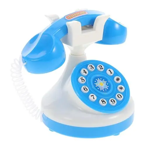 Produktbild: KOMBIUDA Mini-telefonspielzeug Festnetztelefon Spielzeug Kinder Spielen Telefon Intercom-Spielzeug Spielzeug Mit Wählscheibe Rollenspiel Telefon Schnurgebundenes Retro-Telefon Blue Plastik
