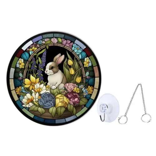 Produktbild: KOMBIUDA Ostern Fenster Hängen Acryl Gebeizt Bunny Ornament Doppelseitige Decor