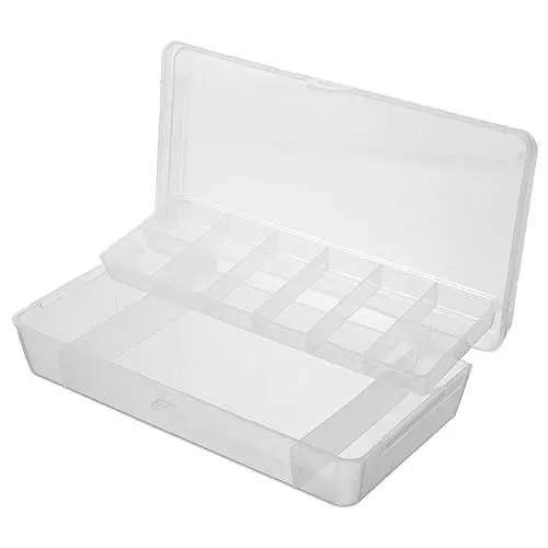 Produktbild: KOMBIUDA Transparente Angelbox Mit Fächern Für Angelzubehör Tragbare Köderkiste Angelwerkzeugkasten Aufbewahrungsbox Für Kleinteile Geräteablage