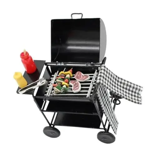 Produktbild: KOMBIUDA Pädagogisches Mini-grillwagen-spielzeugset Im Maßstab 1:12 Miniatur-puppenhauszubehör Sicher Für Jungen Und Mädchen Zum Spielen