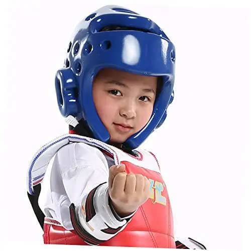 Produktbild: KOMBIUDA Boxkopfschutz Eva Schutzausrüstung Kinder Helm Kickboxen Taekwondo Stoßdämpfender Sparring Atmungsaktiv Belüftet Ohren Stirn Hinterkopf Training Wettkampf