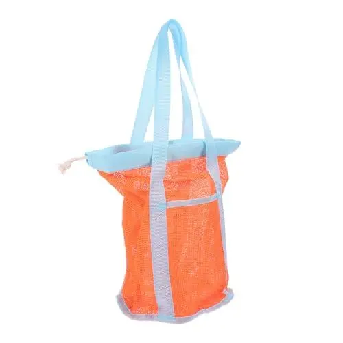 Produktbild: KOMBIUDA Strandtasche Kordelzug Pool Tasche Mesh-Design Strand Tote Spielzeug Lagerung Hohl Reise Strand Tasche Spielzeug Tragen