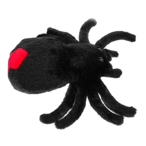 Produktbild: KOMBIUDA Süße Spinnenpuppe Kinderbegleiter Beruhigende Plüschtierpuppe Knifflige Halloween Requisiten Stoffpuppe Schwarz Stoffspinne Halloween Spinne Stofftier Stofftierpuppe