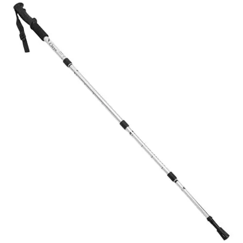Produktbild: KOMBIUDA Trekkingstock aus Aluminiumlegierung Praktischer Gehstock Leichter Gehstock Rutschfester Gehstock Faltbarer Gehstock älterer Spazierstock zusammenklappbarer Spazierstock Silver