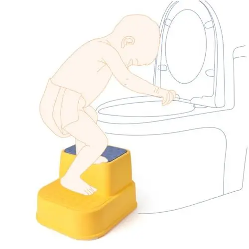 Produktbild: KOMBIUDA Trittschemel Für Kinder Rutschfester Fußhocker Doppellagig Mit Alphabet Und Zahlendesign Praktisch Für Zuhause Und Kindergarten