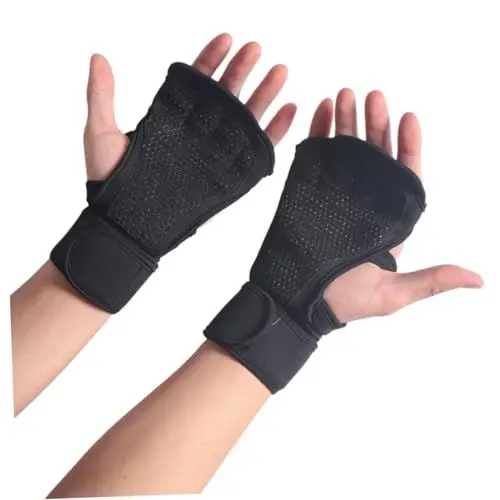 Produktbild: KOMBIUDA Unisex Fitnesshandschuhe Für Kraftsport Und Gewichtheben rutschfest Mit Handballen Armband Silikon Größe XL Schwarz Ideal Für Langhantel Training Und Sport