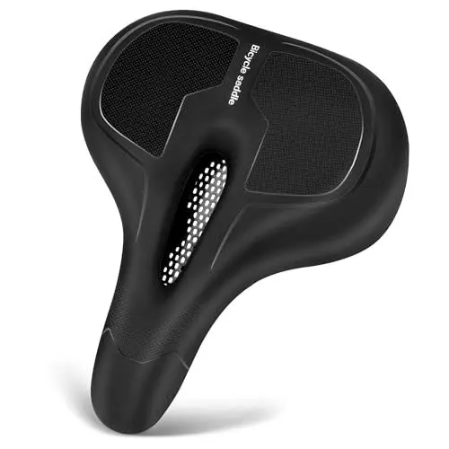 Produktbild: Komfort Fahrradsattel mit Memory Foam, Wasserdicht Fahrradsattel Damen, Fahrradsattel Herren Kompatibel mit Ergonomischem Airflow universell für Citybikes, MTB, E-Bikes (Schwarz)
