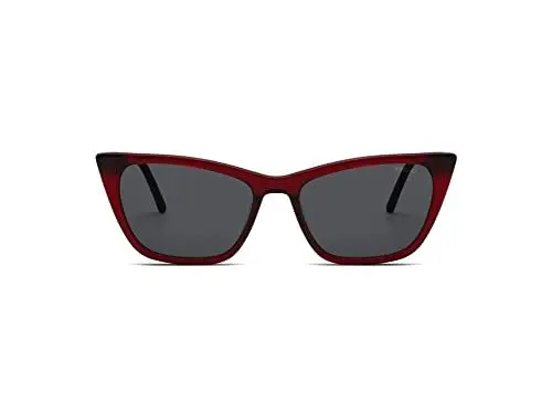 Produktbild: KOMONO Jodie Burgundy Unisex Cat-Eye Eco-Acetat-Sonnenbrille für Damen und Herren mit UV-Schutz und CR39 Gläsern