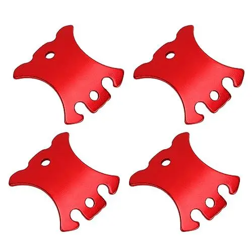 Produktbild: Kompakter Roter Zelt-Windseilstopper aus Aluminium, 10 Stück, Verhindert EIN Verrutschen der Zeltseilschnalle für Camping-Enthusiasten (Groß)