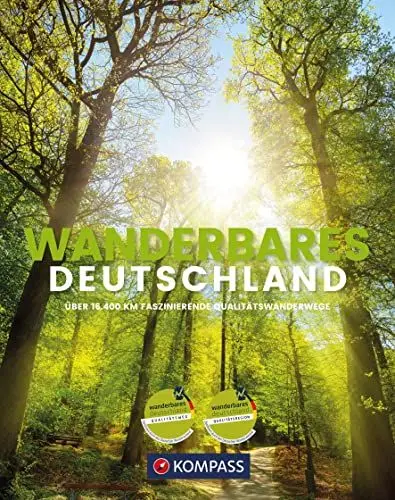 Produktbild: KOMPASS Bildband Wanderbares Deutschland: Mit großer Deutschlandkarte zum Herausnehmen und GPX-Tracks zum Download.