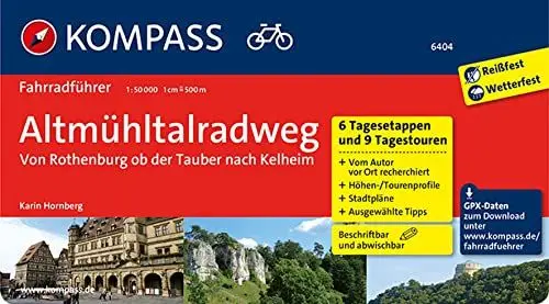 Produktbild: KOMPASS Fahrradführer Altmühltal-Radweg von Rothenburg ob der Tauber nach Kelheim: mit Routenkarten im optimalen Maßstab.