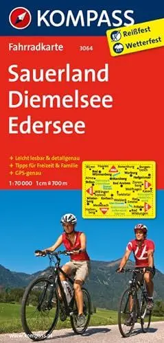 Produktbild: KOMPASS Fahrradkarte 3064 Sauerland - Diemelsee - Edersee 1:70.000: reiß- und wetterfest
