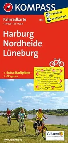 Produktbild: KOMPASS Fahrradkarte Harburg - Nordheide - Lüneburg: Fahrradkarte. GPS-genau. 1:70000