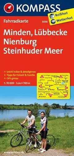 Produktbild: KOMPASS Fahrradkarte Minden - Lübbecke - Nienburg - Steinhuder Meer: Fahrradkarte. GPS-genau. 1:70000