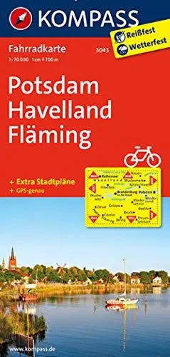Produktbild: KOMPASS Fahrradkarte Potsdam, Havelland, Fläming: Fahrradkarte. GPS-genau. 1:70000 (KOMPASS-Fahrradkarten Deutschland, Band 3043)