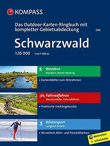 Produktbild: KOMPASS Outdoor-Karte Ringbuch Schwarzwald 1:35.000: kompletter Gebietsabdeckung als Kartenblätter zum Mitnehmen