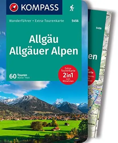 Produktbild: KOMPASS Wanderführer Allgäu, Allgäuer Alpen, 60 Touren mit Extra-Tourenkarte: GPS-Daten zum Download