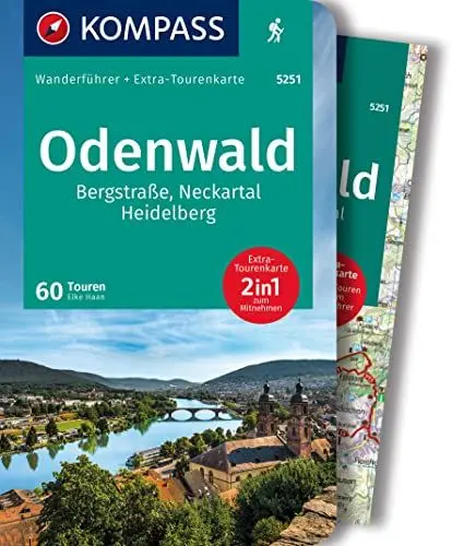 Produktbild: KOMPASS Wanderführer Odenwald, 60 Touren mit Extra-Tourenkarte: GPS-Daten zum Download