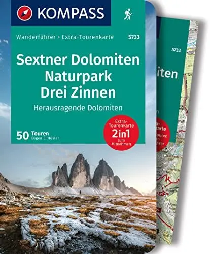 Produktbild: KOMPASS Wanderführer Sextner Dolomiten, Naturpark Drei Zinnen - Herausragende Dolomiten, 50 Touren mit Extra-Tourenkarte: GPS-Daten zum Download