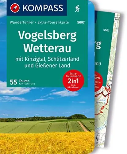 Produktbild: KOMPASS Wanderführer Vogelsberg-Wetterau, 55 Touren mit Extra-Tourenkarte: GPS-Daten zum Download