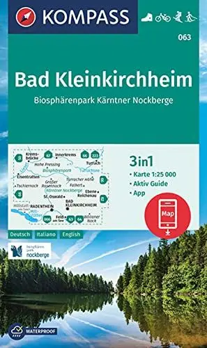 Produktbild: KOMPASS Wanderkarte 063 Bad Kleinkirchheim, Biosphärenpark Kärntner Nockberge 1:25.000: 3in1 Wanderkarte, mit Aktiv Guide inklusive Karte zur offline ... Fahrradfahren. Skitouren. Langlaufen.