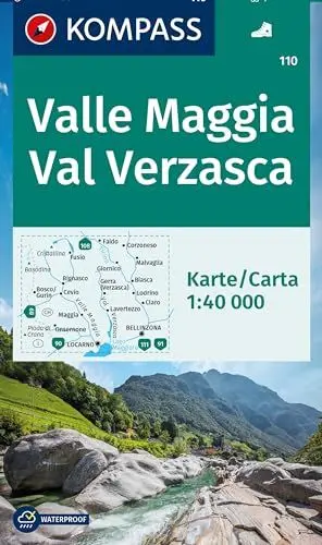 Produktbild: KOMPASS Wanderkarte 110 Valle Maggia, Val Verzasca 1:40.000: markierte Wanderwege, Fahrradwege, Hütten und vielem mehr